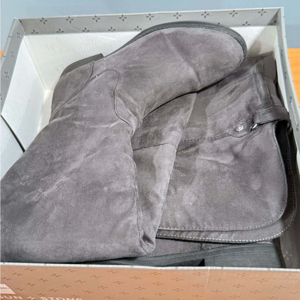 Sun + Stone Gray Ankle Boots